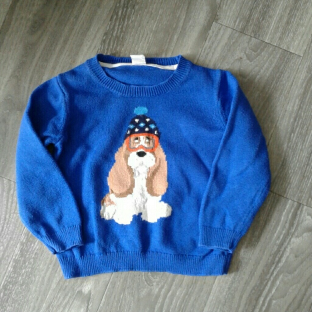 Janie and Jack boys sweater 18-24 mths Blue w/ dog
